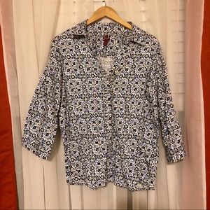 212 Collection Blue Print Top (2X)